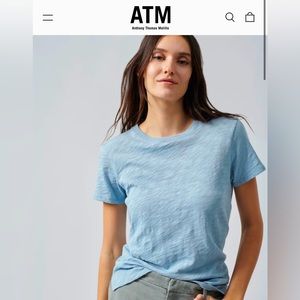 NWOT ATM Anthony Thomas Melillo Cotton Schoolboy Crewneck Short Sleeve T-Shirt